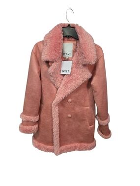 NVLT Dusty Rose Faux Shearling Coat